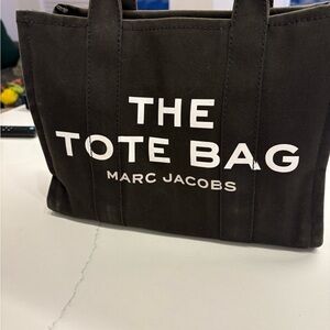 Marc Jacobs Black Tote Bag with White Lettering